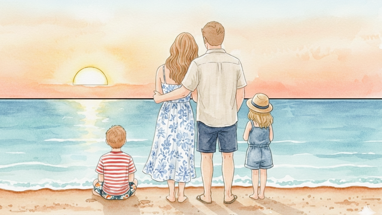 Famille sur la plage